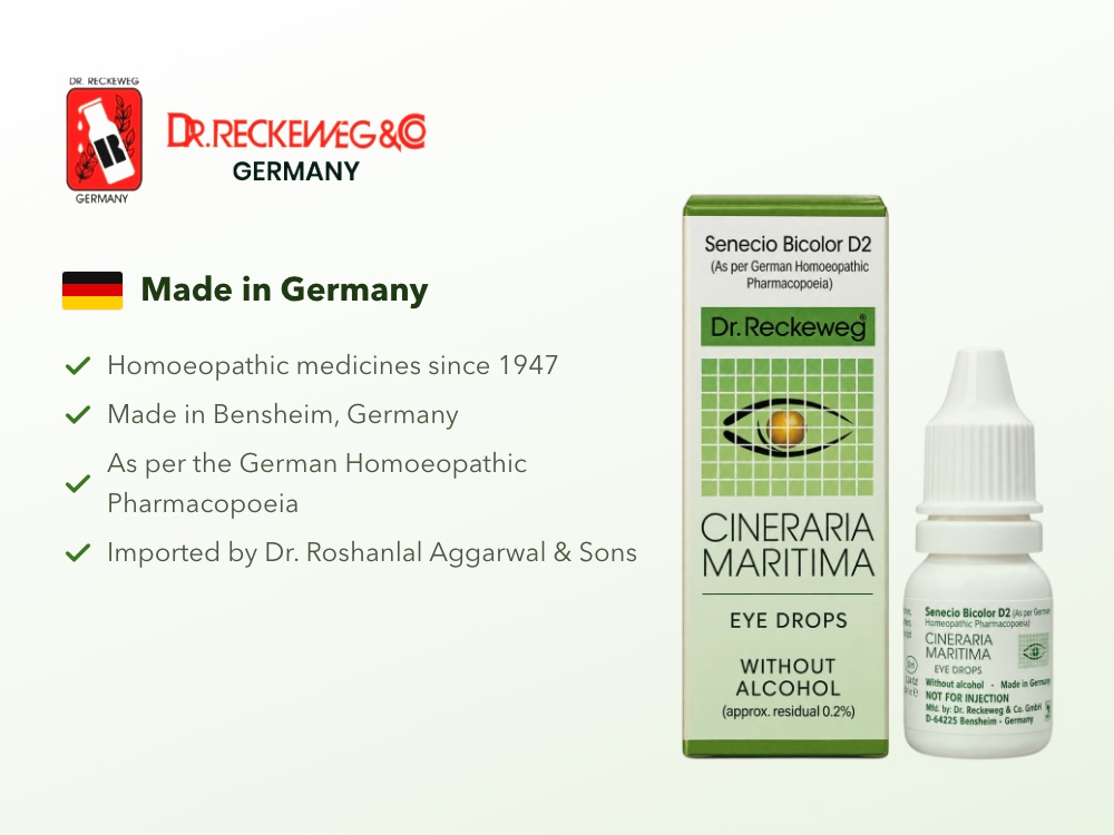 Dr. Reckeweg & Co. Germany logo with the Cineraria Maritima pack